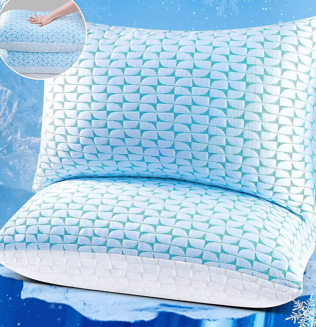 Shredded Memory Foam Pillows Queen/King Size Set of 2, Cooling Gel Pillow