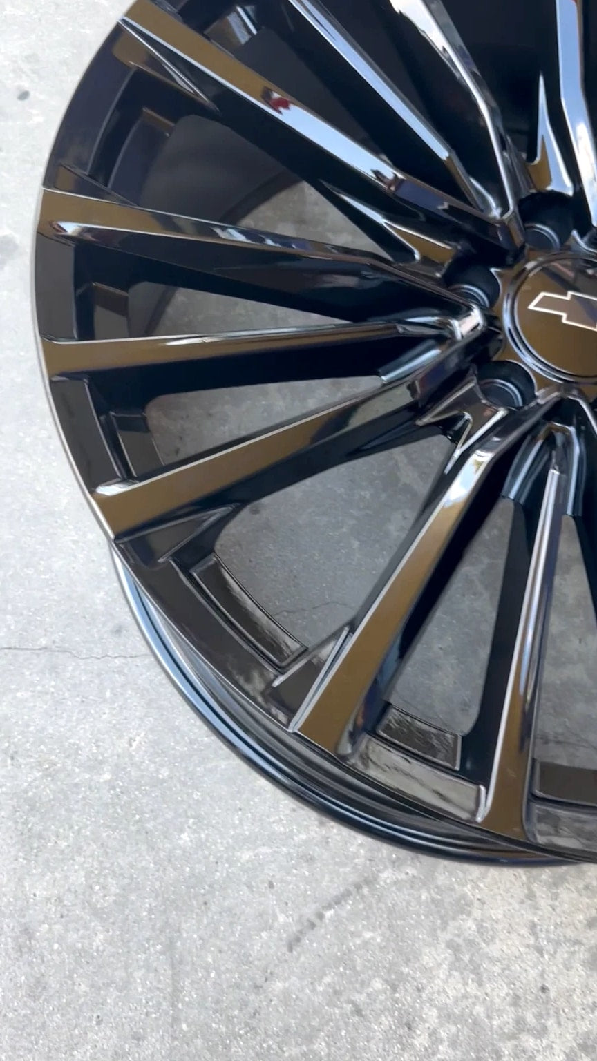 26'' inch Escalade Wheels fit Silverado Yukon Tahoe Gloss Black with Tires New