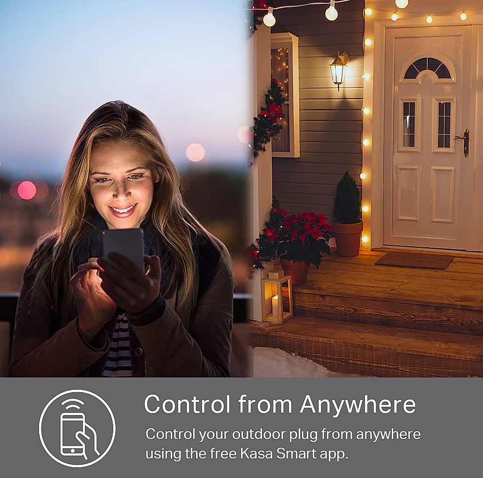 Kasa Smart Outdoor Plug EP40 with 2 Sockets, IP64 Weather Resistant