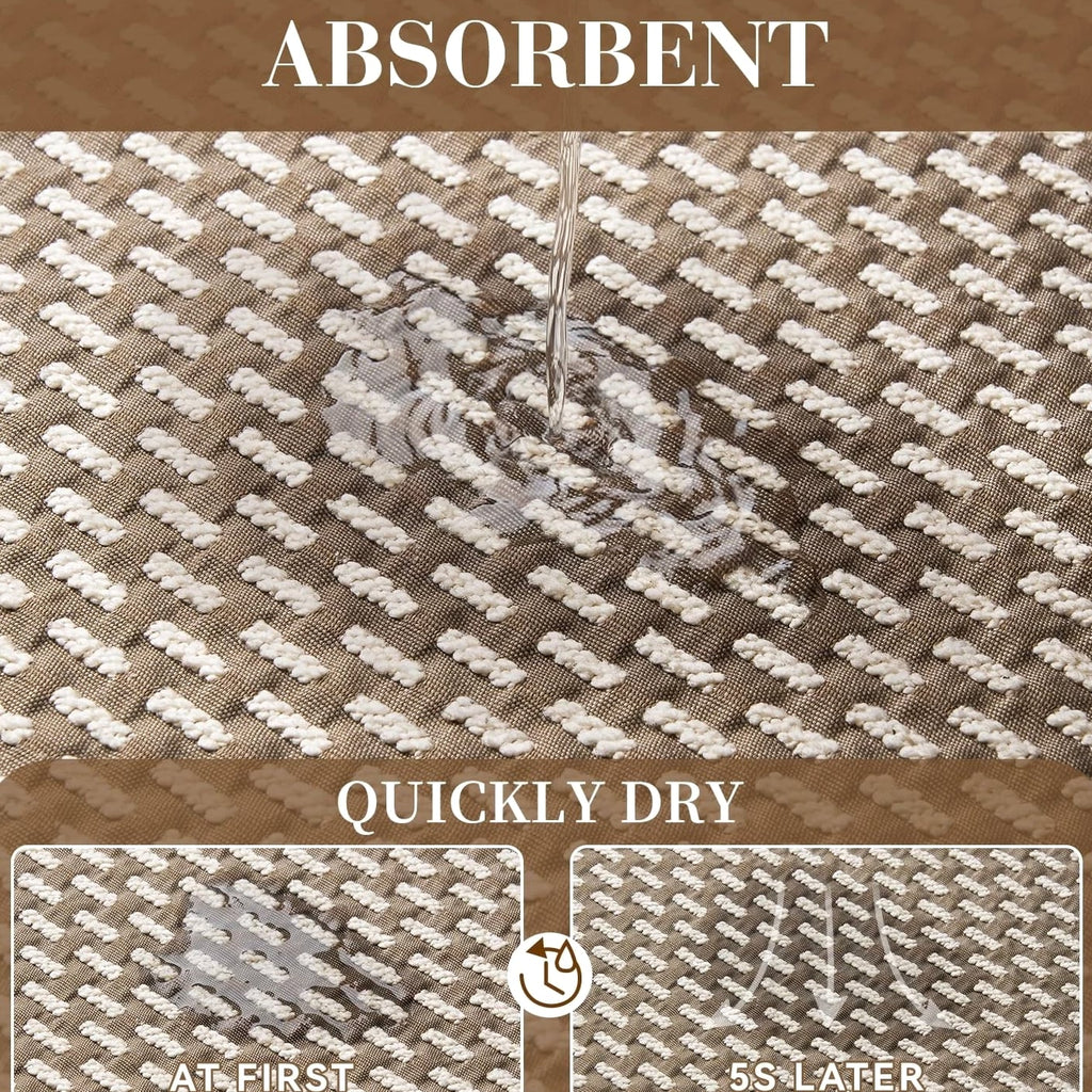 Non Slip Bath Mat Machine Washable Super Absorbent Quick Dry 24x35 Inch Brown