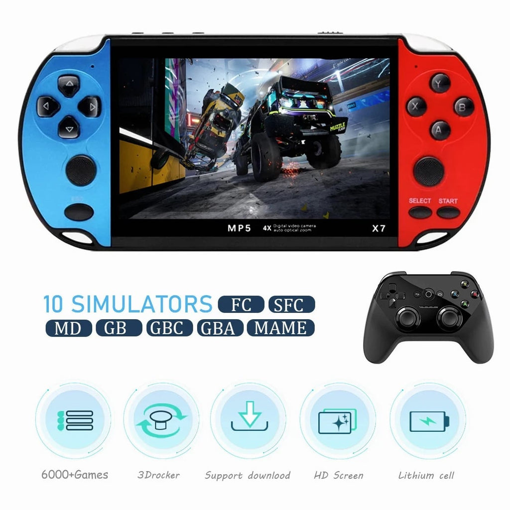 X7 Handheld Game Console IPS Screen Video Game Player HD Game Console 4.3Inch