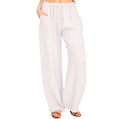 Women's Cotton Linen Elastic Waist Casual Pants