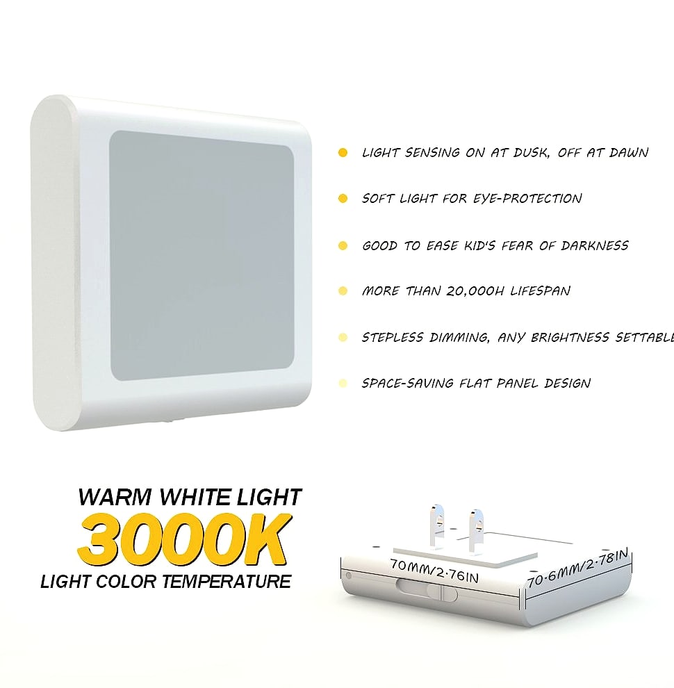 MAZ-TEK Plug-in LED Night Light with Auto Dusk to Dawn Sensor