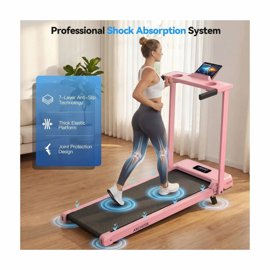 FUNMILY 3.5HP Walking Pad Incline Treadmill with Desk and Handle Bar, Heavy Duty