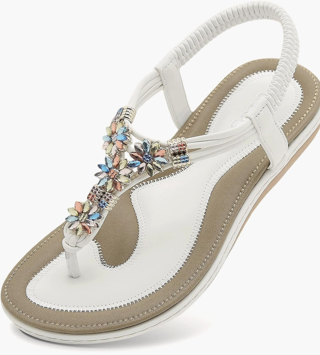 ulogu Womens Bohemian Flat Sandals Summer Beach Shoes