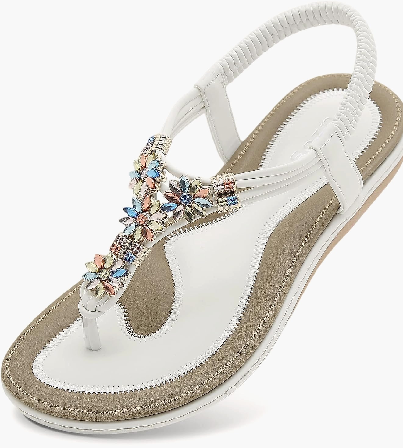 ulogu Womens Bohemian Flat Sandals Summer Beach Shoes