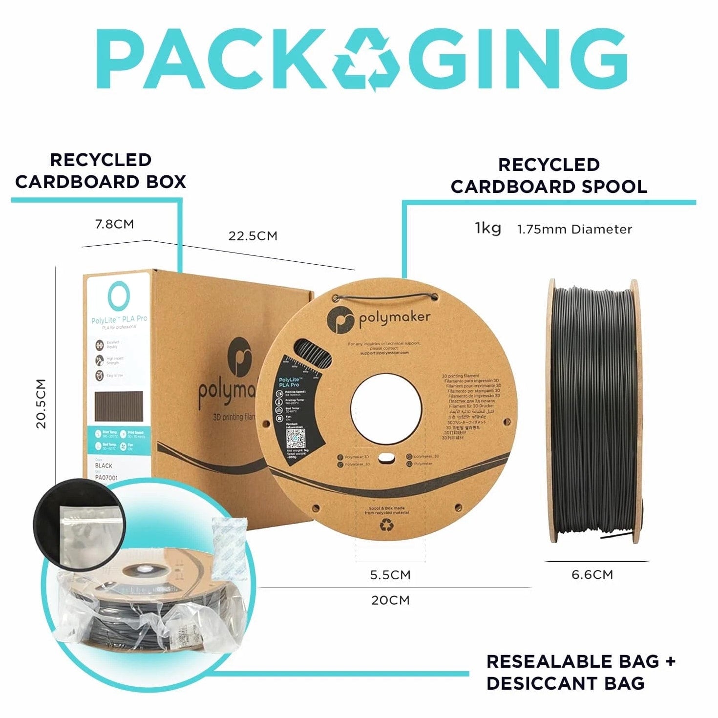 ABS Filament 1.75mm White, 3D Printer Material 1.75mm Heat Resistant 1kg - Po...