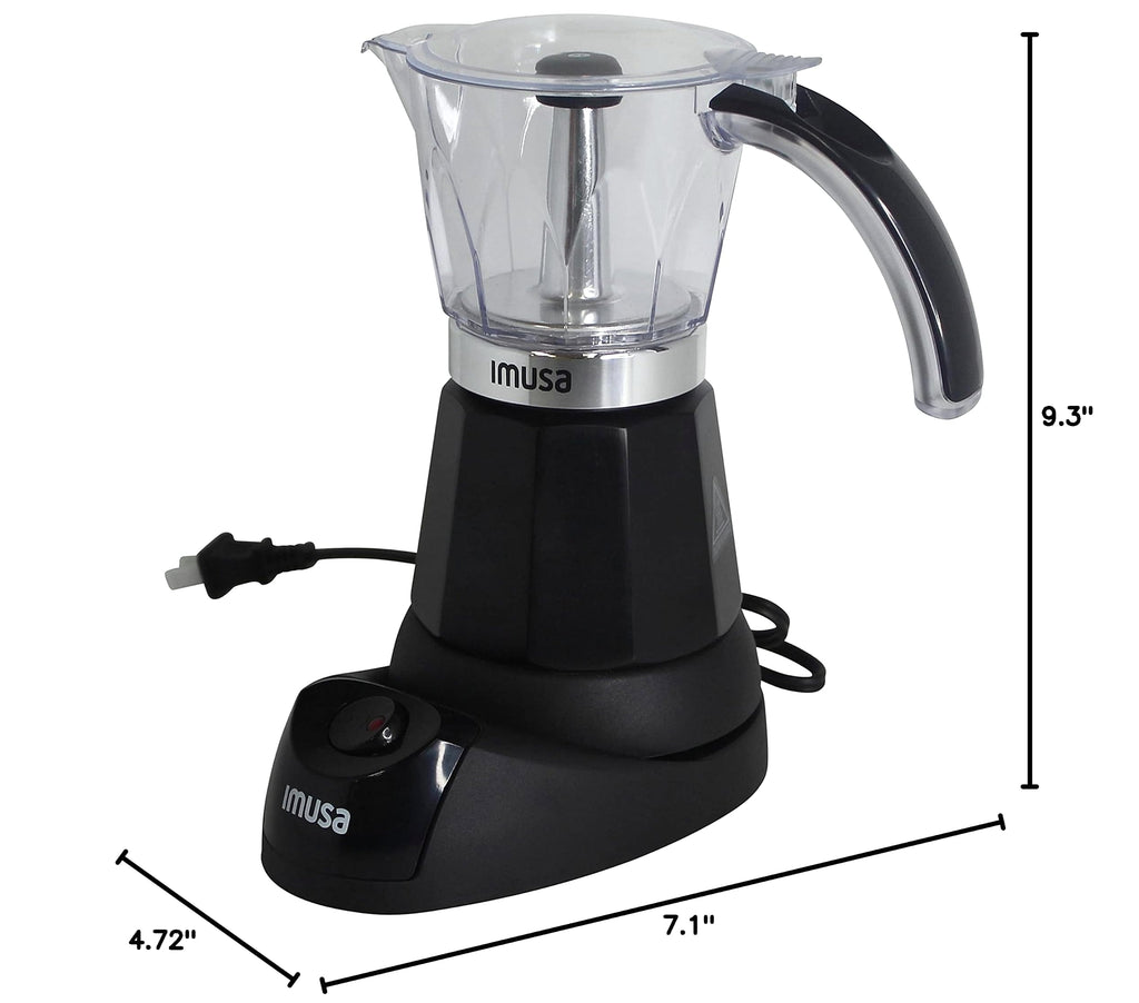 Imusa Electric Espresso Maker, 6 or 3 Cup Moka Coffee Machine