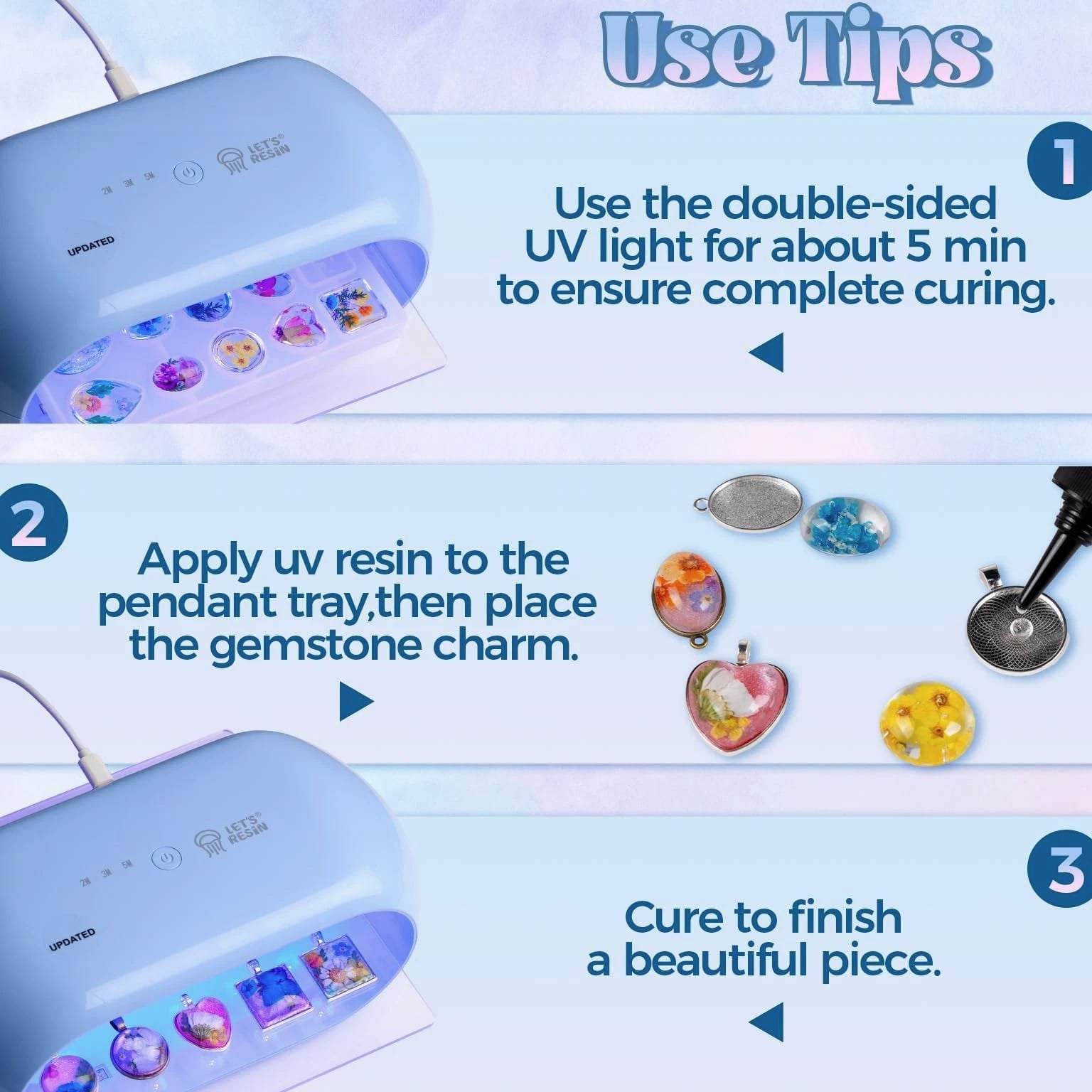 Cabochon Gems Resin Molds, 36 Cavities UV Resin Jewelry Making Kit with 16 PC...