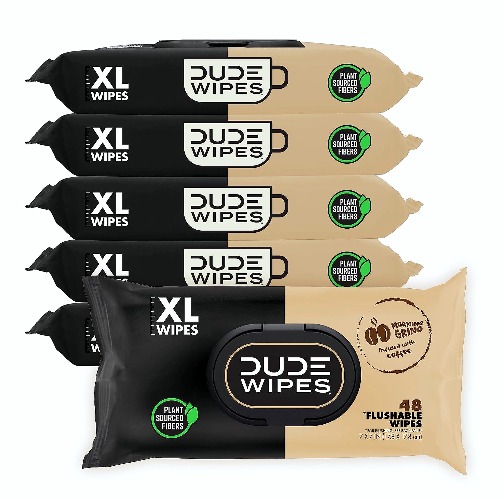 DUDE Wipes Unscented Flushable Wipes for Adults, 6 Pack