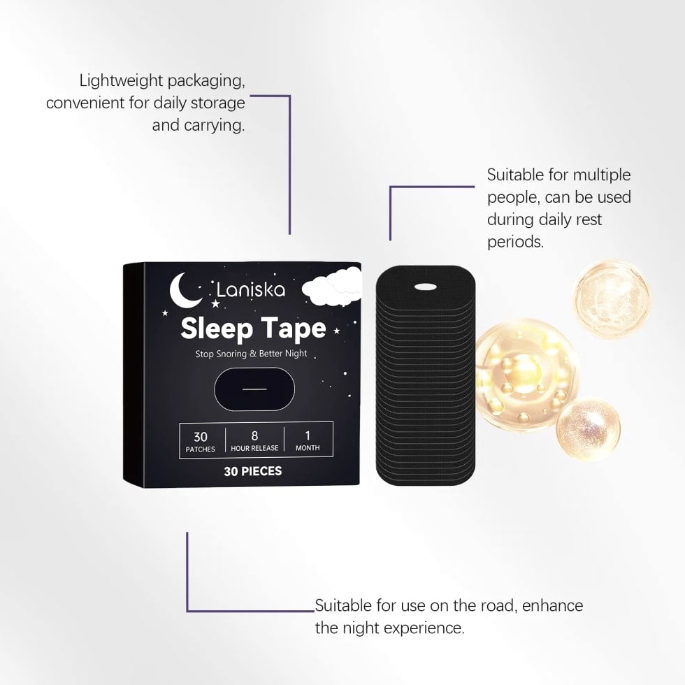 Sleep Tape for Men and Women 30pc Gentle Adhesive for Snoring ~Improve Sleep Quality