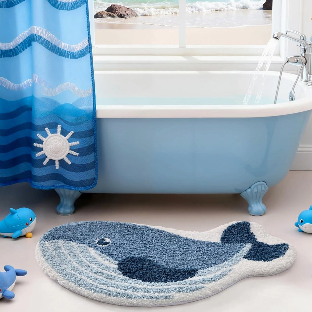 Cute Animal Bathroom Rugs - Plush Absorbent Bath Mats, Non-Slip...