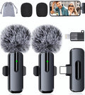 ZOPPLM Wireless Lavalier Microphone 2 Pack for iPhone Android