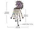 women animal vintage tassel horse brooch, fashion clothing accessories jewelry