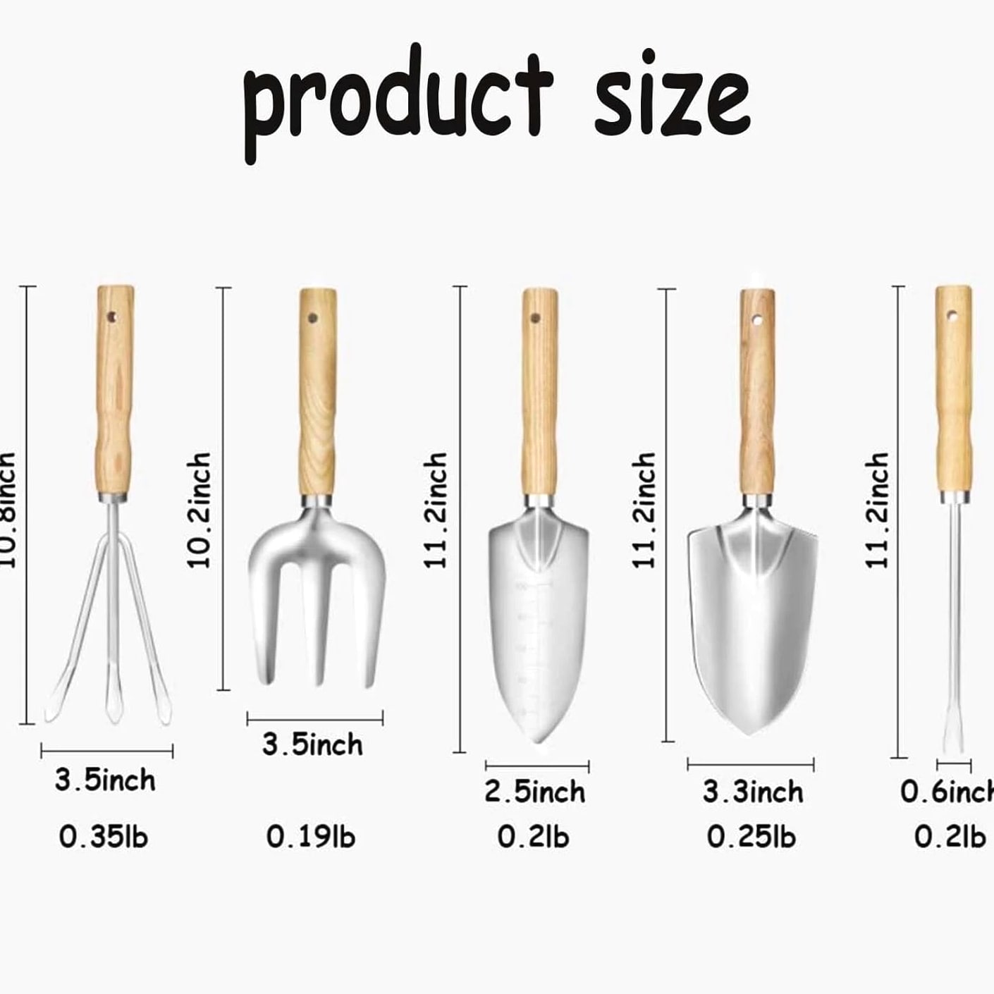 Garden Tool Set- 5PCS Stainless Steel Gardening Tool Sets Home Shovel Planting