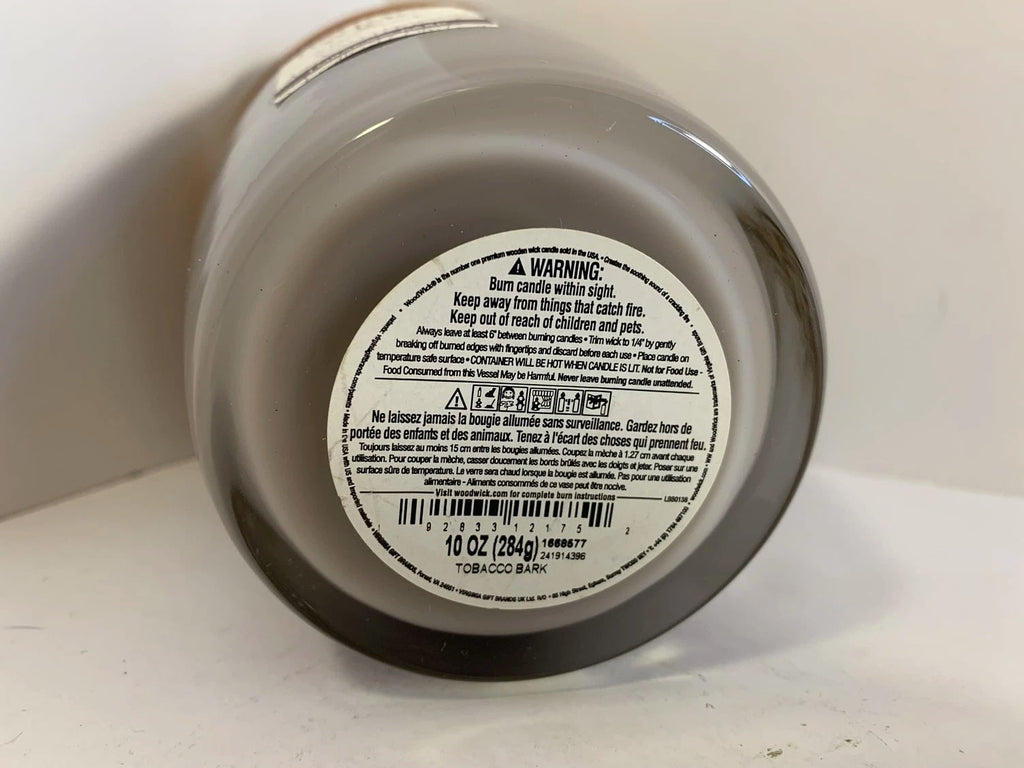 Nature's Wick by WoodWick Tobacco Bark Crackle Candle 10oz Wooden Wick Jar