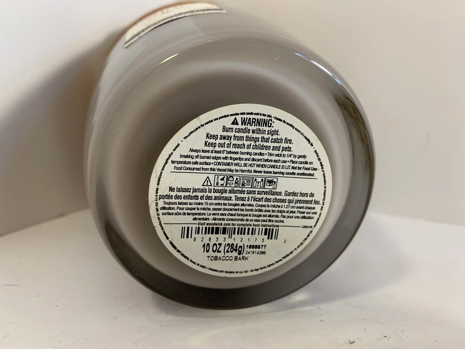 Nature's Wick by WoodWick Tobacco Bark Crackle Candle 10oz Wooden Wick Jar