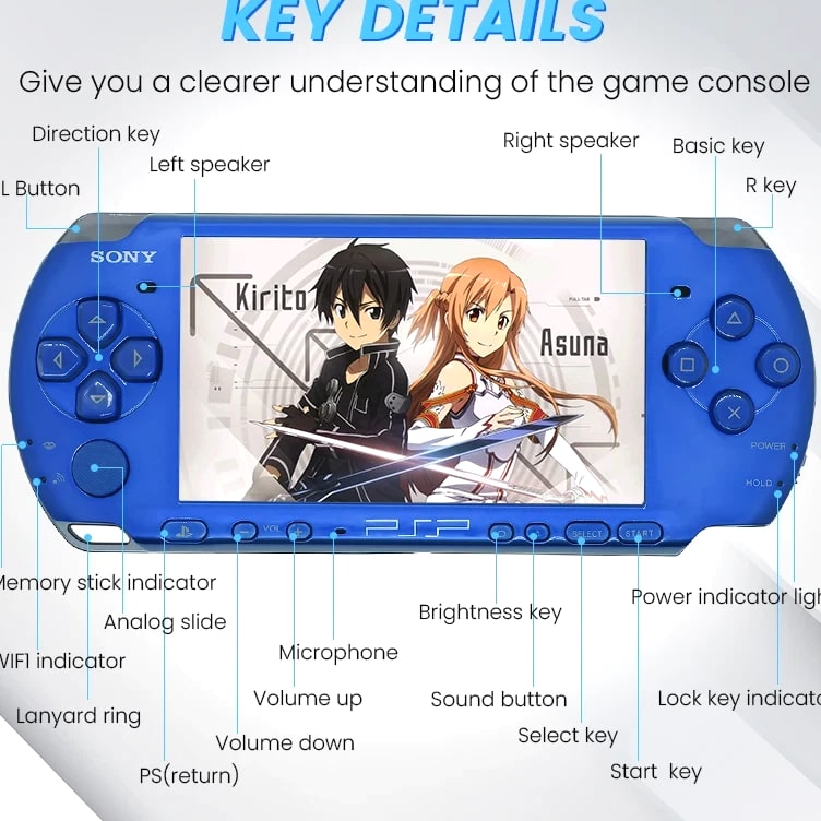 Original Sony Psp 3000 Handheld Game Console (PSP-3006) Psp Sony 3000  PSP3000