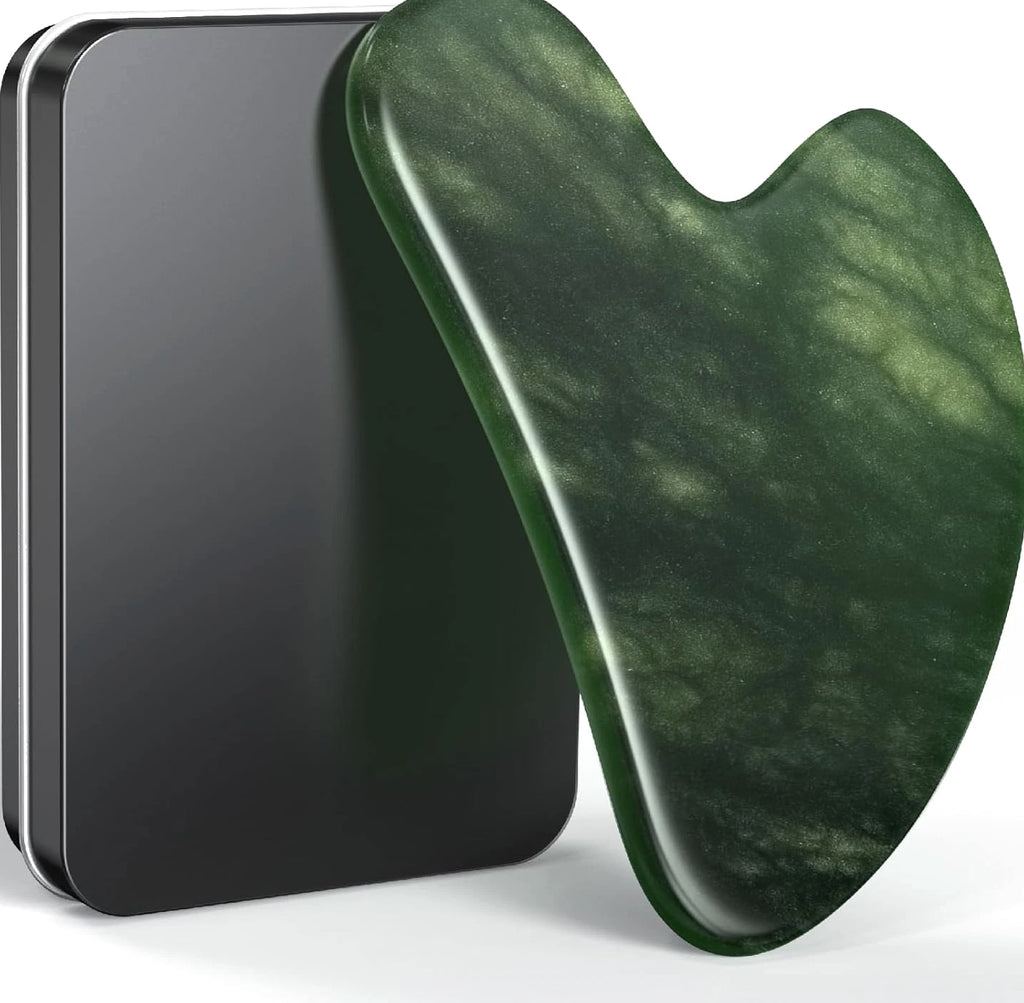Gua Sha Facial Tools, Natural Jade Stone Guasha Tool for Face Massage Therapy