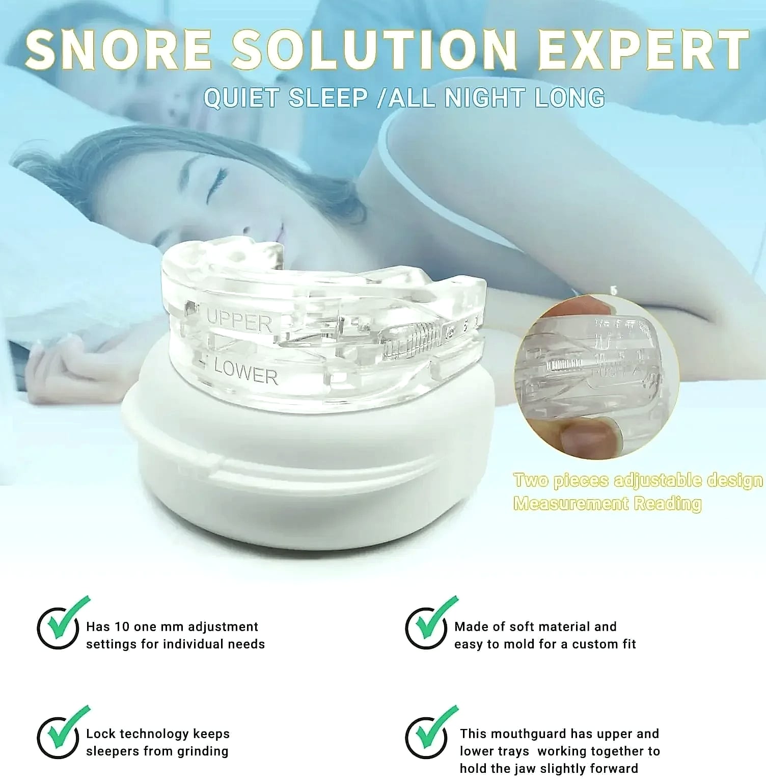 Adjustable Anti-Snoring Mouth Guard for Sleep Bruxism
