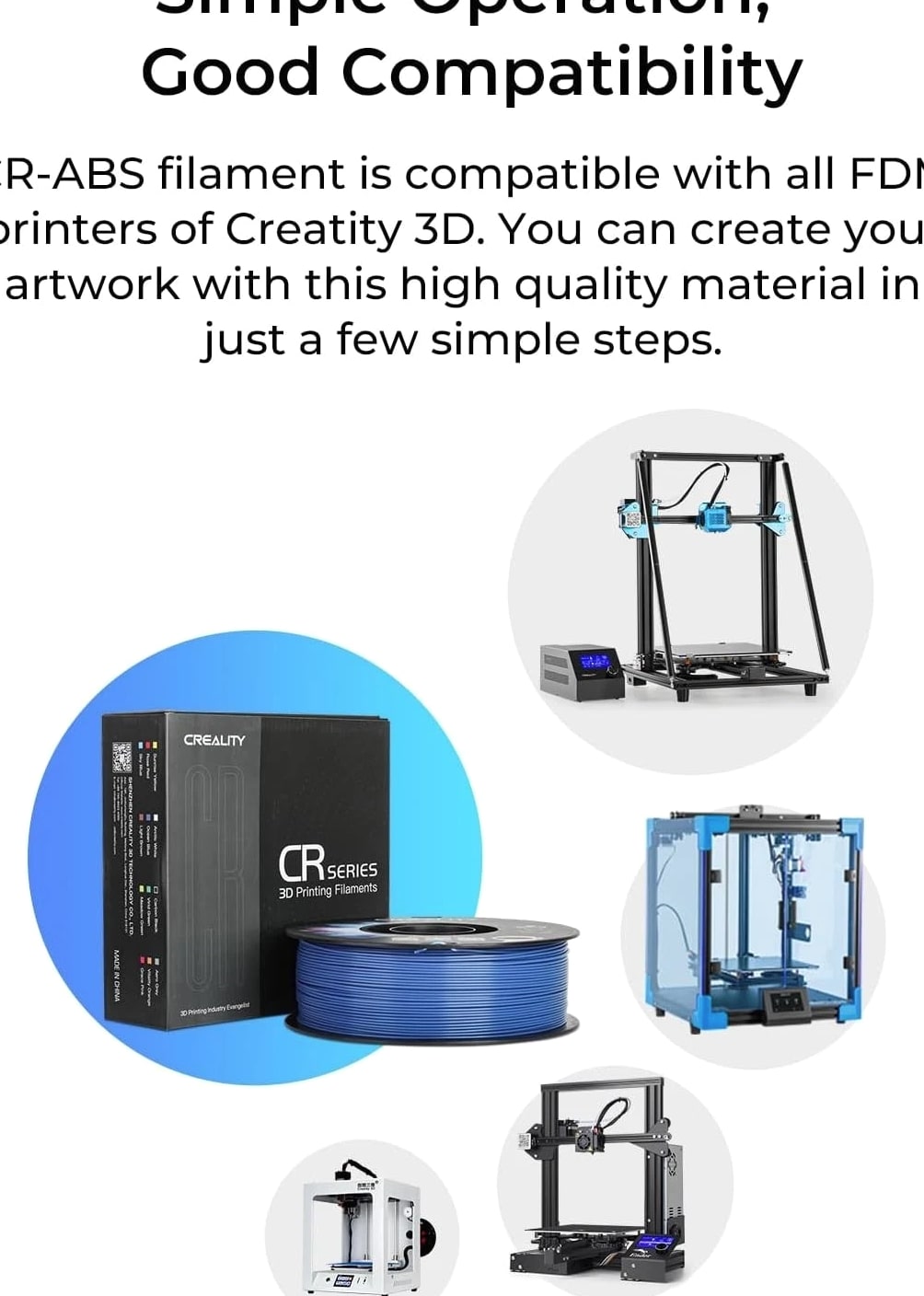 Gray ABS Filament for 3D Printer 1.75mm 1kg