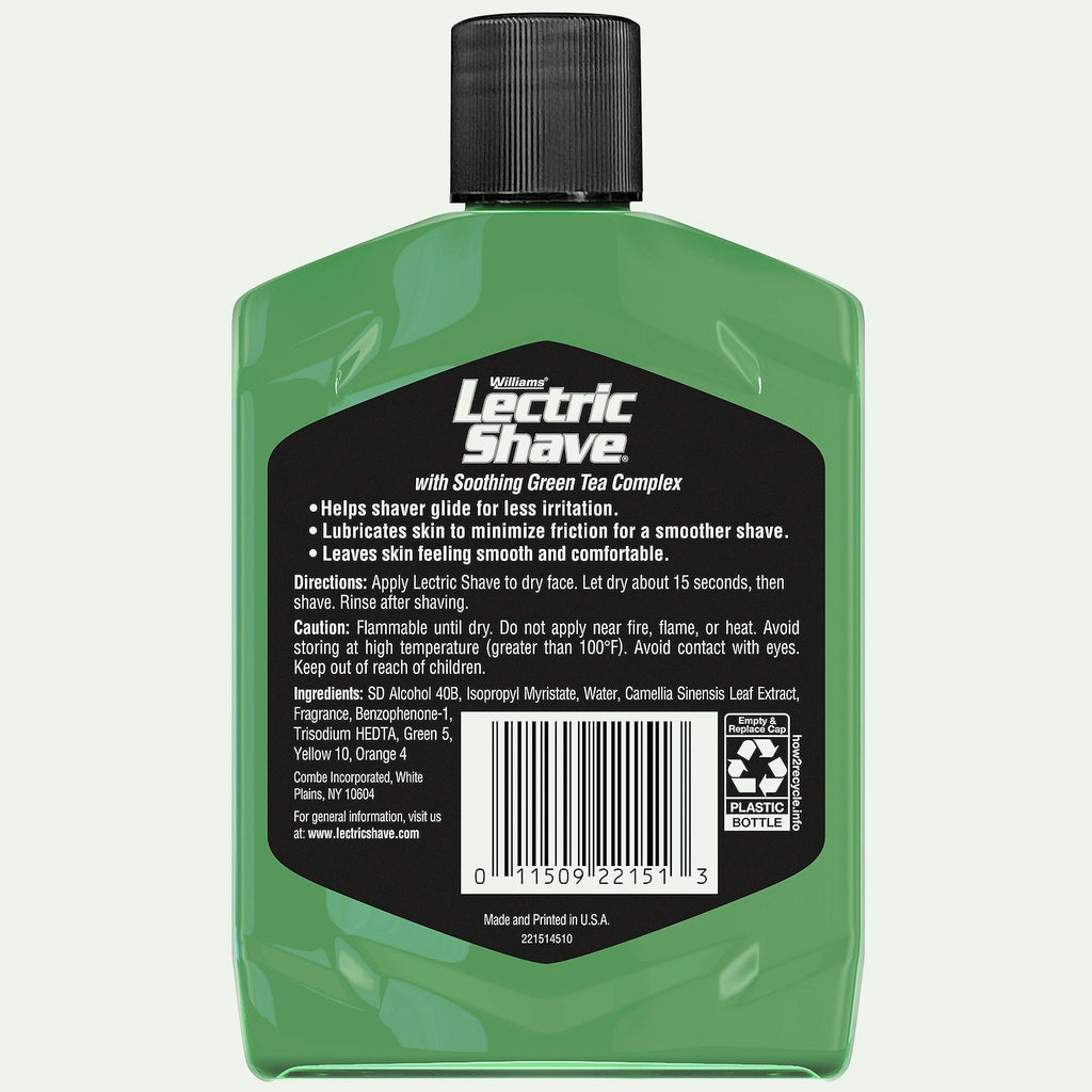 Williams Lectric Shave Electric Razor Pre-Shave, 7 oz