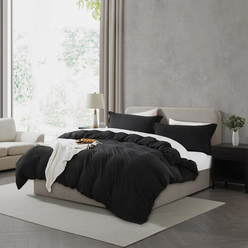 3 Pc Duvet Cover Set, King/Queen Soft Pre-Washed Comforter Cover & Pillow Shams