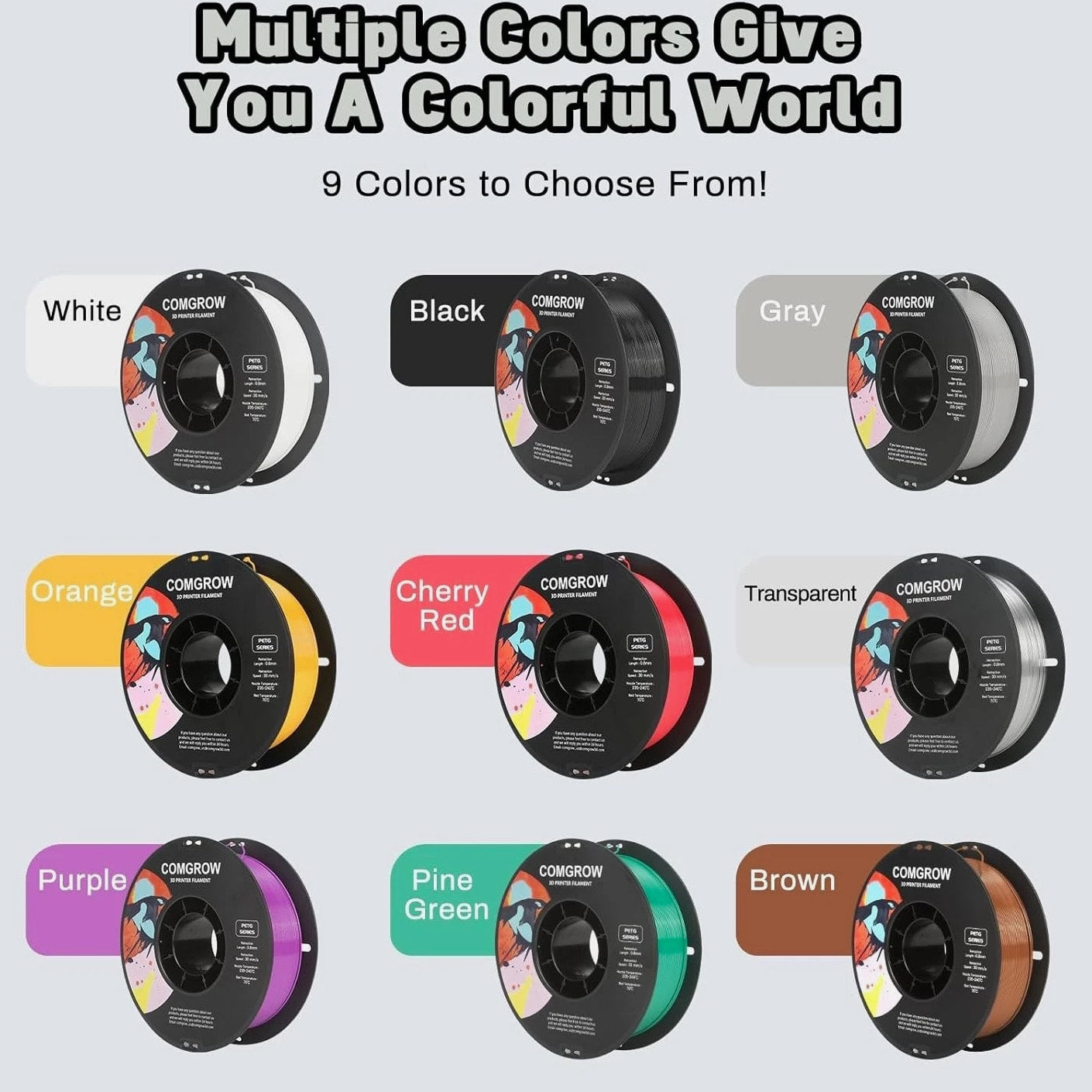 PETG 3D Printer Filament 1.75mm - High Precision, Tough 3D Printer Filament...