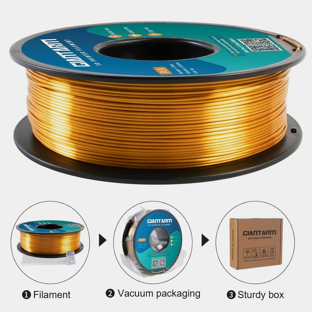 3D Printer Filament Silk Gold PLA Filament 1Kg (2.2lbs Spool, 1.75mm)