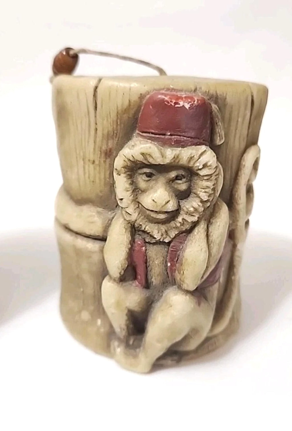 Vintage 2 Lava Candle Monkey Hear No Evil, Four Inches High Single Wick W/bead