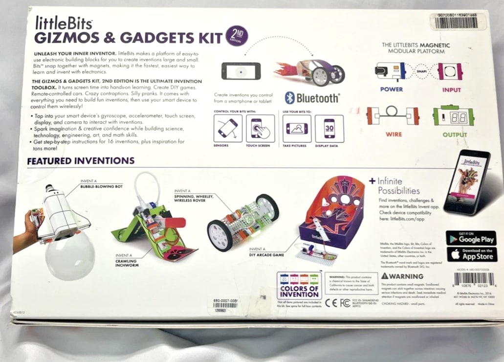 Little Bits Gizmos & Gadgets Kit, STEM - Electronic Bitbot Makers Toy Parts