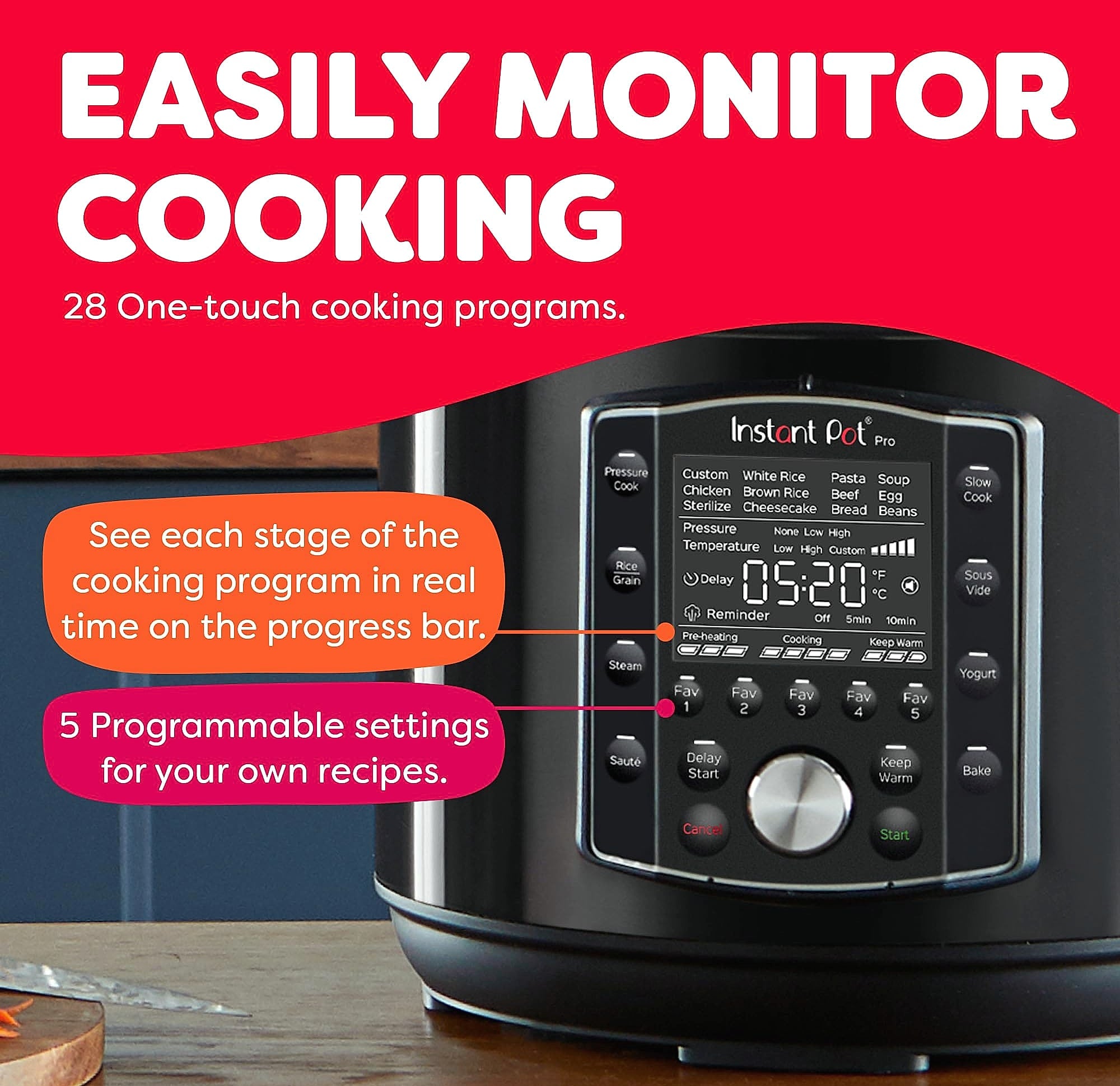 Instant Pot Pro 10-in-1 Pressure Cooker, 6 Quart