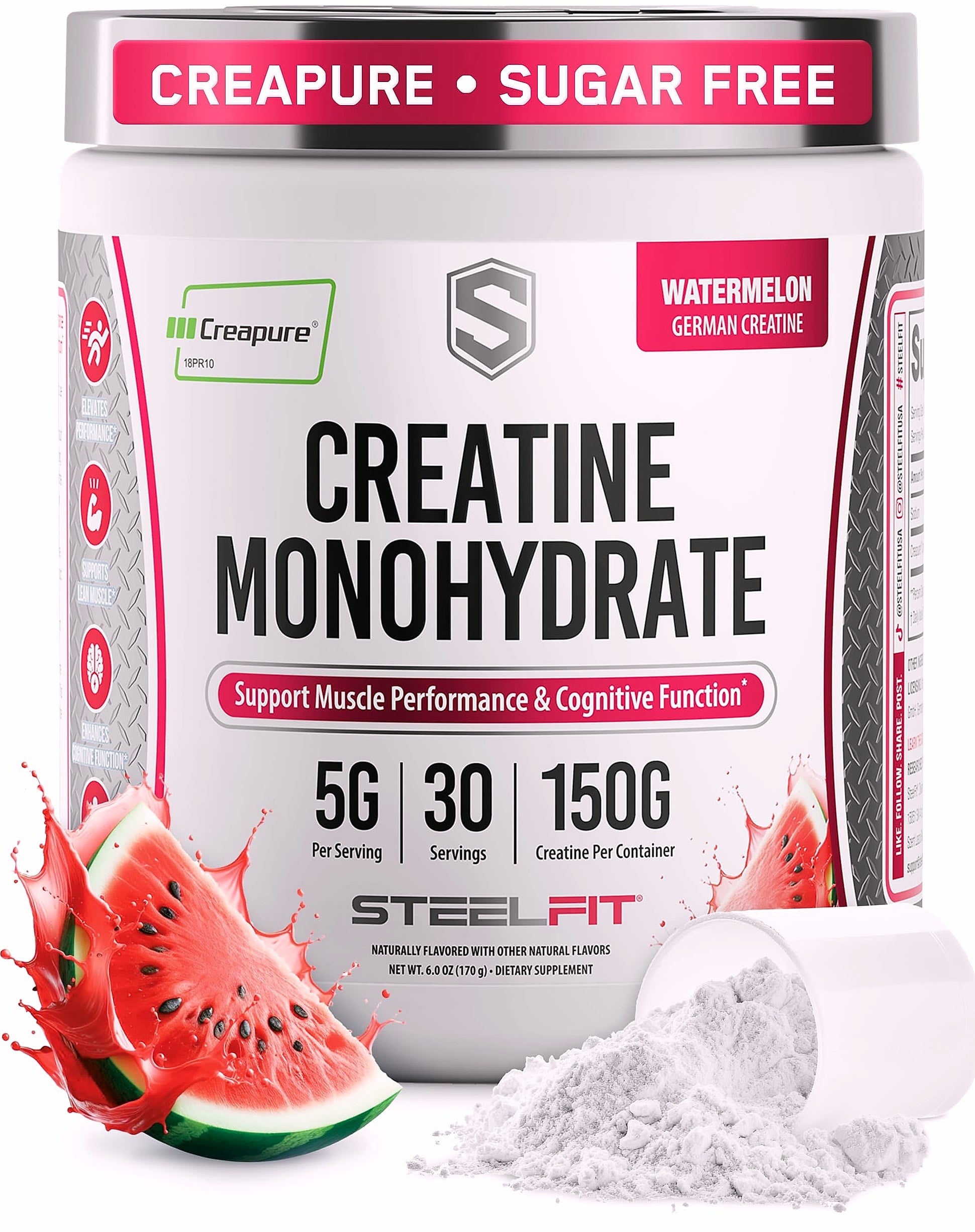 SteelFit Creapure Creatine Monohydrate Powder, Unflavored