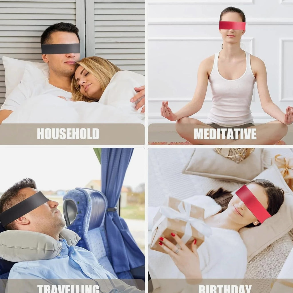 2 Pcs Satin Eye Mask for Sleeping - Silk Blindfold for Women & Men - Adults Coup