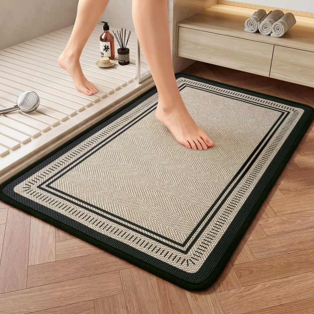 Non Slip Bath Mat with Rubber Backing, Absorbent Quick Dry Bath Rugs Washable...