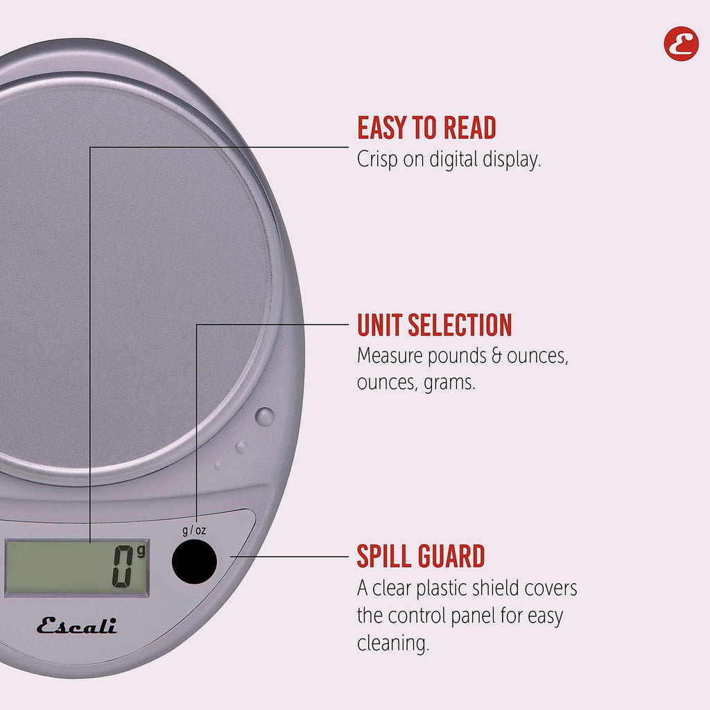 Escali Primo Digital Food Scale, 11 lb Capacity Kitchen Scale