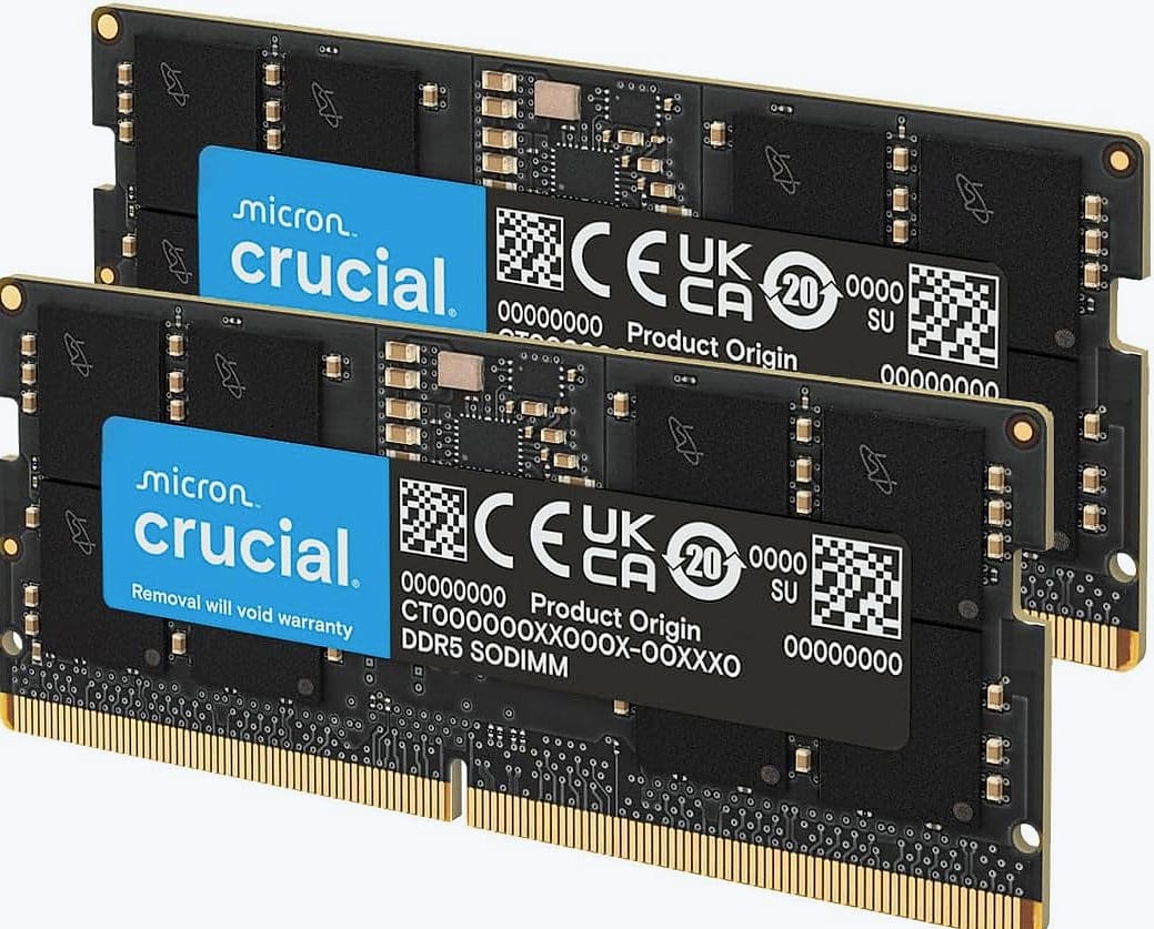 Crucial 32GB DDR5 SODIMM Laptop Memory Kit 5600MHz