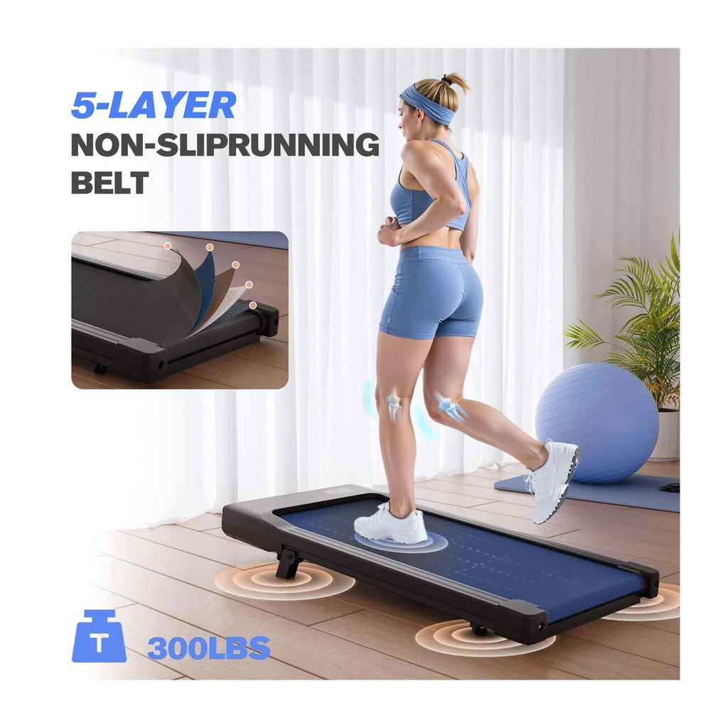 Walking Pad with 6% Incline, No-Assembly Treadmill with APP and Remote Control