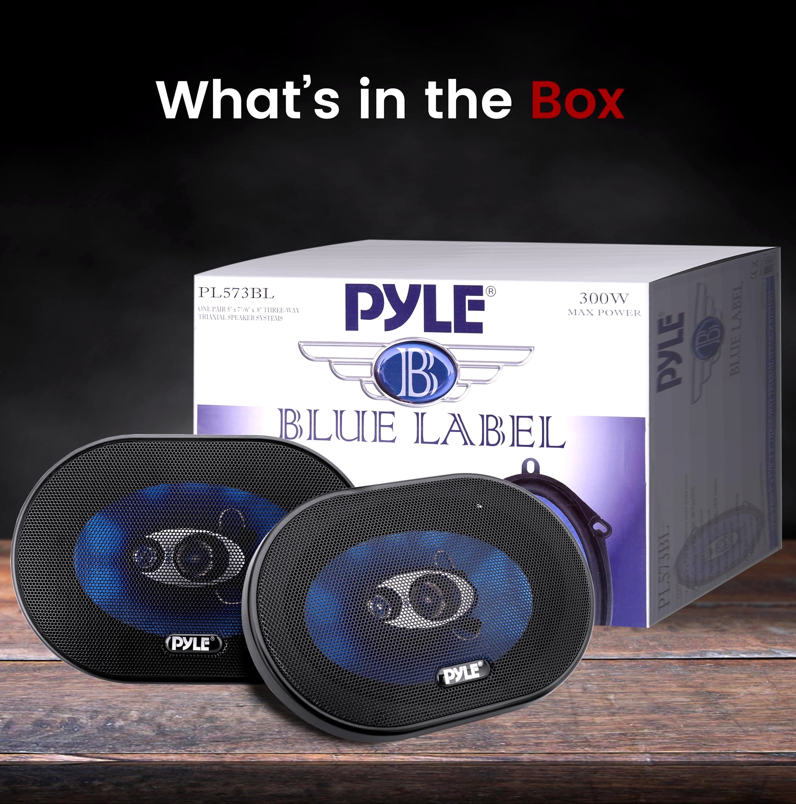 Pyle PL573BL 5x7 Car Speaker Pair 300W 3-Way System