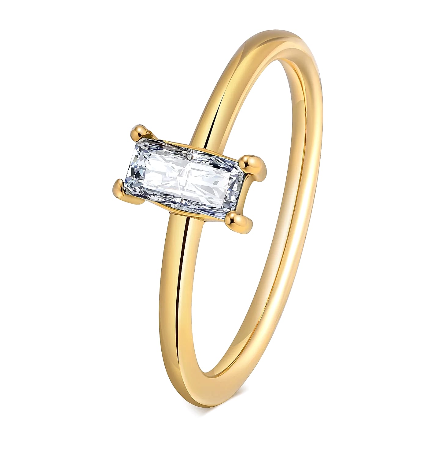 Myfresty Twisted Rope Slim Ring for Women, Stainless Steel