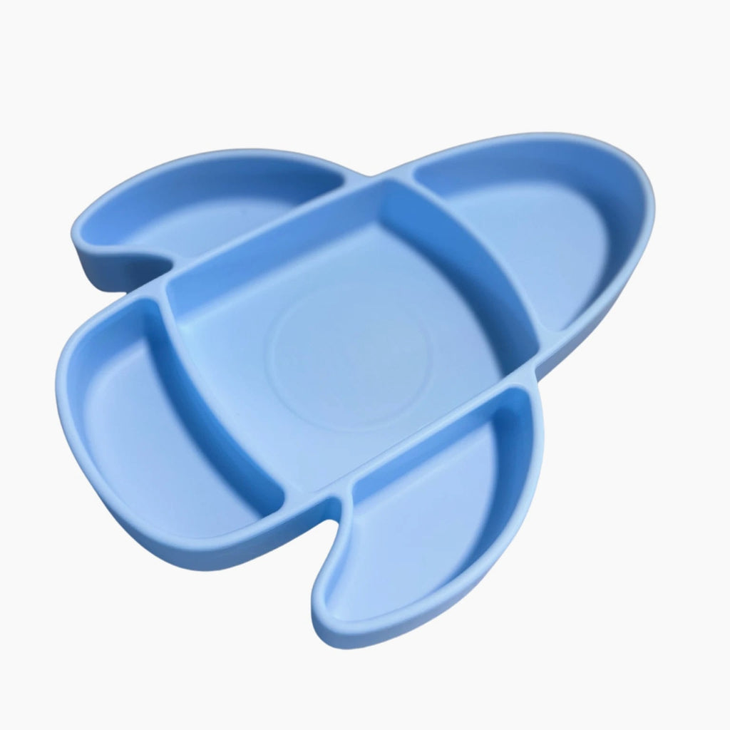 Liitle Sadi Silicone Airplane Toddler Plate, BPA-Free, Baby Plate, Baby Dish.
