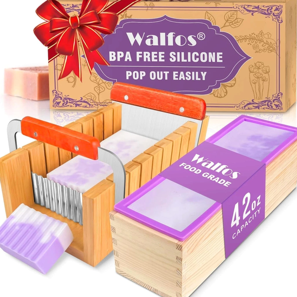Rectangular Silicone Soap Mold 42oz Kit with Stainless Steel Cutters & Scraper
