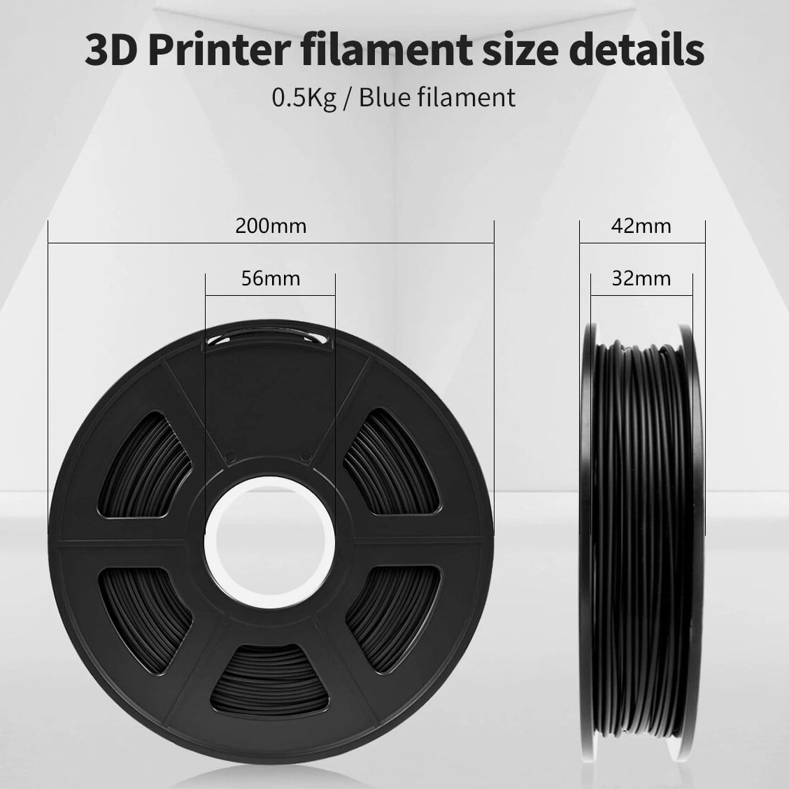 JAYO 500G Black TPU 95A 1.75mm Flexible 3D Printer Filament FDM Good Elasticity