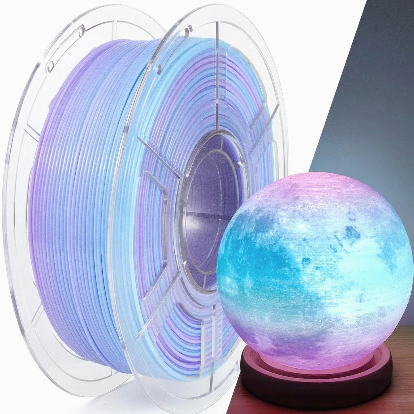 PETG Filament 1.75Mm, Translucent Dual Color Gradient Blue to Purple, High-Speed