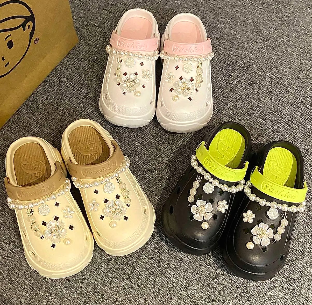 Pearl Chain Chunky Platform Sandals for Women