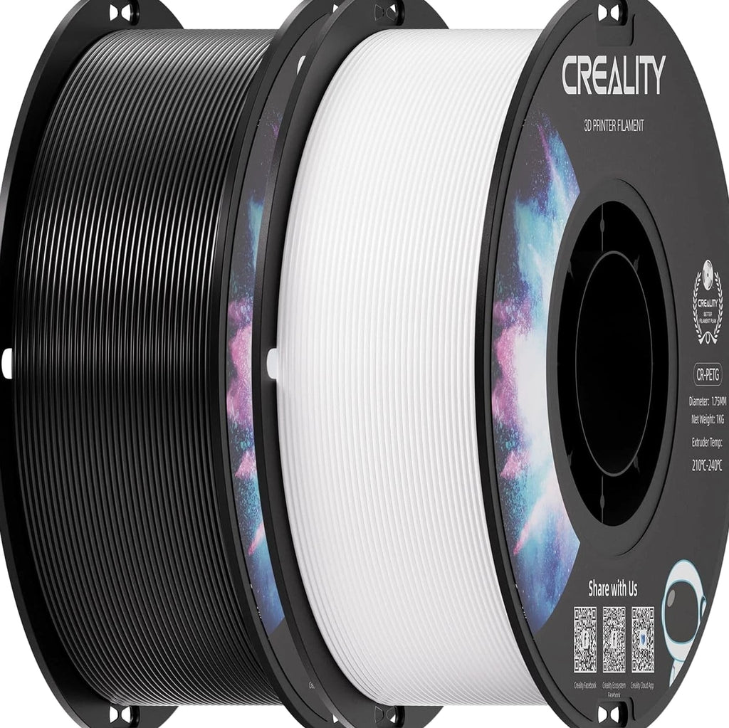 2 kg Black & White PETG 1.75mm Filament, 3D Printer Bundle, Excellent Toughness