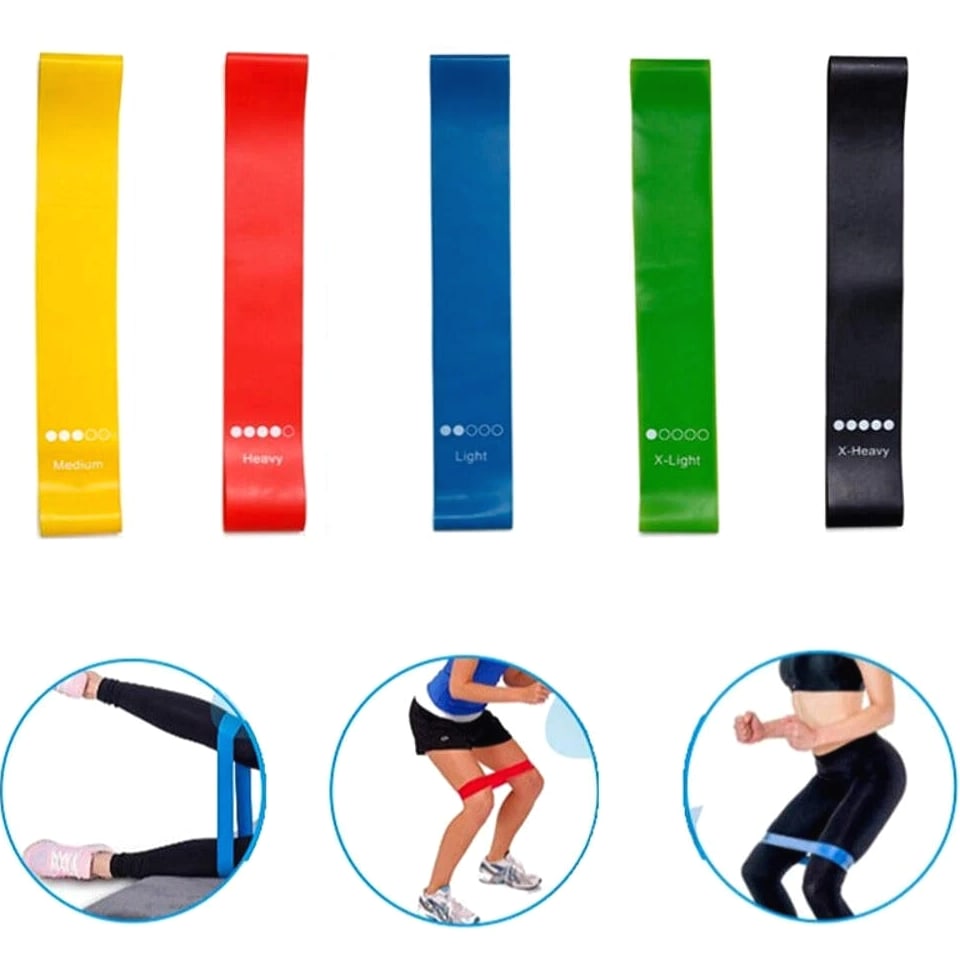 Yoga Resistance Rubber Bands Indoor Outdoor Fitness Equipment 0.35mm-1.1mm Pilat