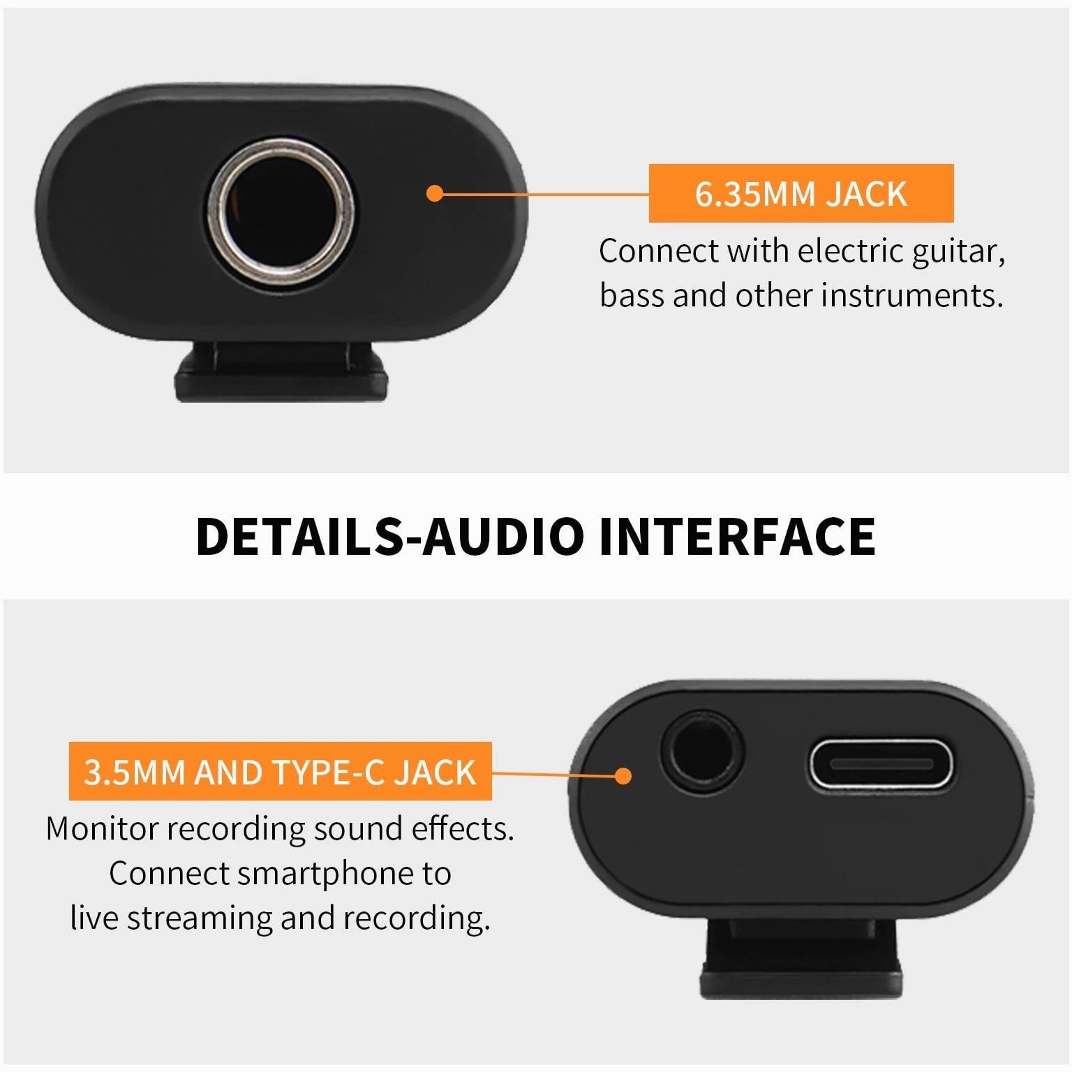 JOYO Mini Guitar Audio Interface Pocket Internal Recording Sound Card Portable