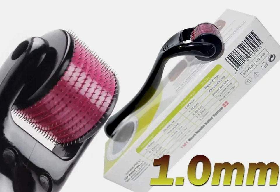 Derma Skin Roller - Titanium 1.0mm for Scars, Wrinkles, Hair Loss, Body, Acne 540Pins