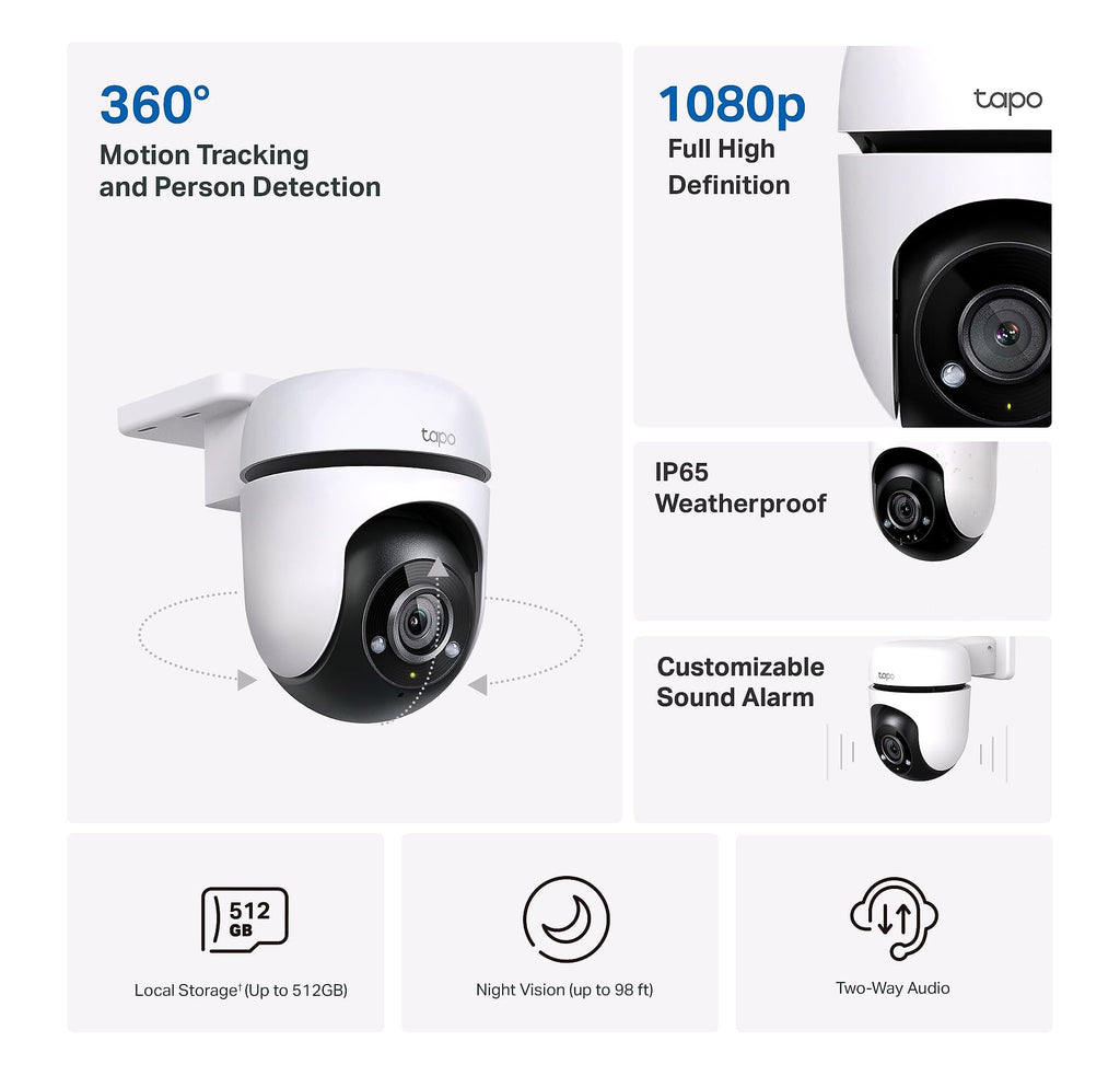 Tapo C500 1080p Outdoor Pan/Tilt Wi-Fi Camera with 360 View